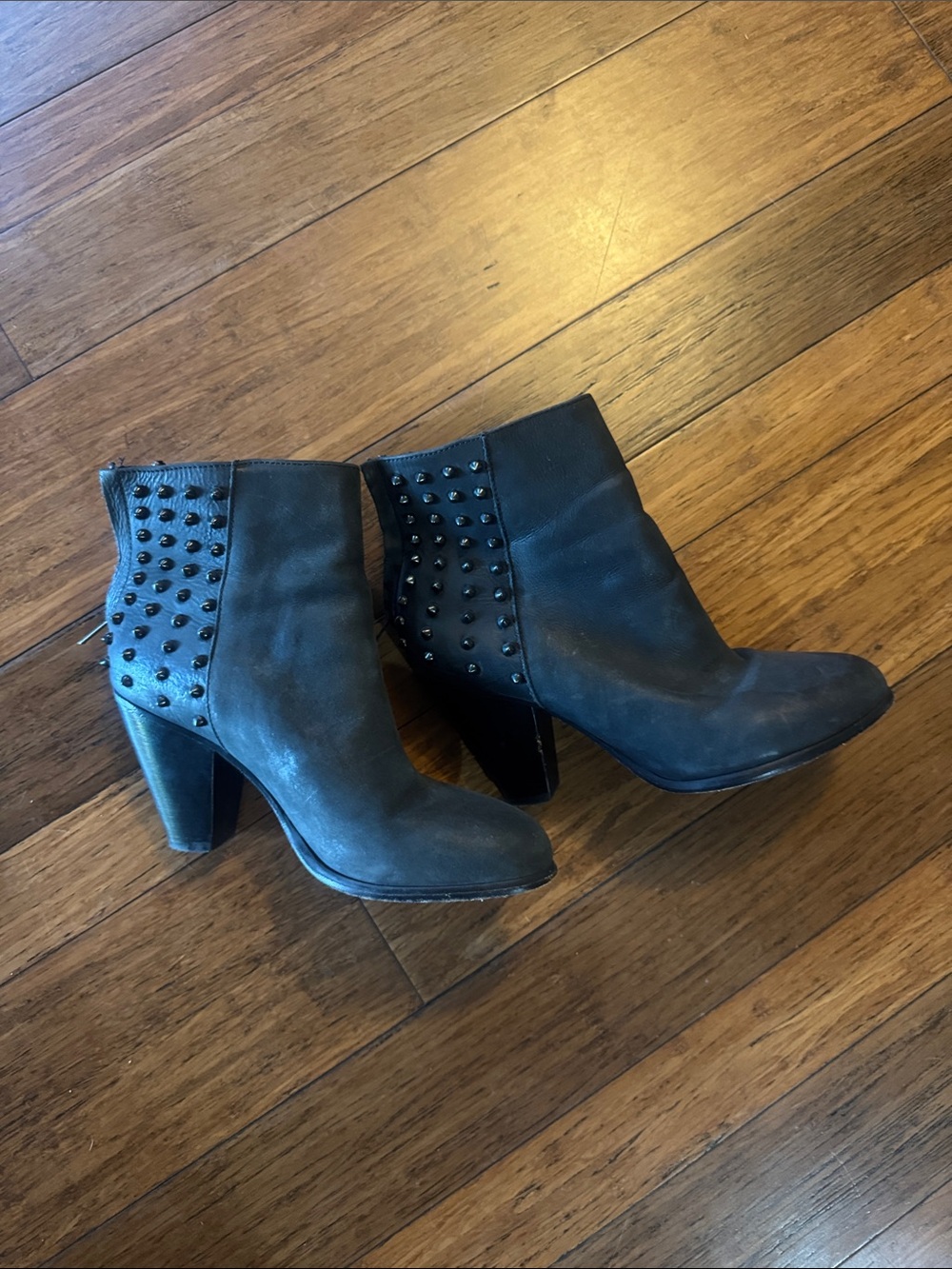 Steve Madden Black Studded Suede Ankle Booties